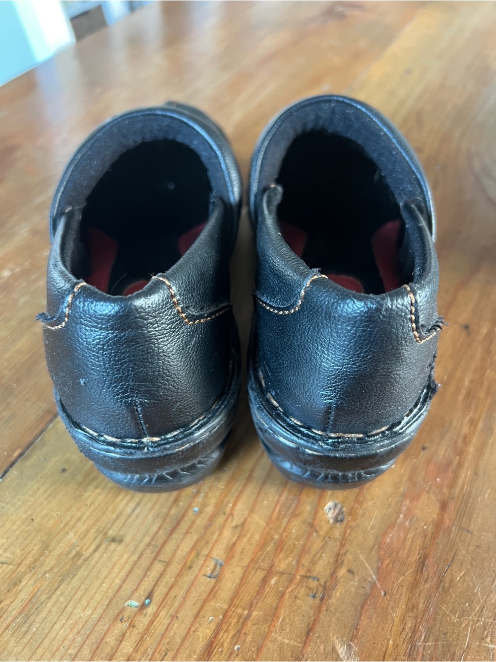 Canyon River Blues Black Leather Mules/clogs with Brown Topstitch Sz 7.5w - Picture 5 of 8
